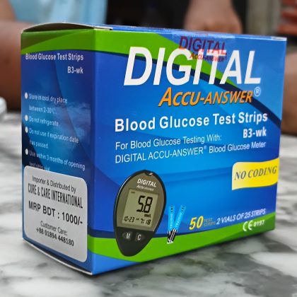 DIGITAL ACCU-ANSWER Blood Glucose Test Strips 2×25=50pcs no coding