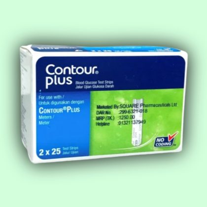Contour Plus Blood Glucose Test Strips 2×25=50pcs