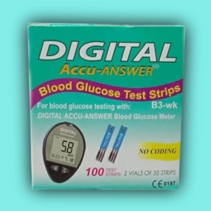 DIGITAL ACCU-ANSWER Blood Glucose Test Strips 2×50=100pcs no coding