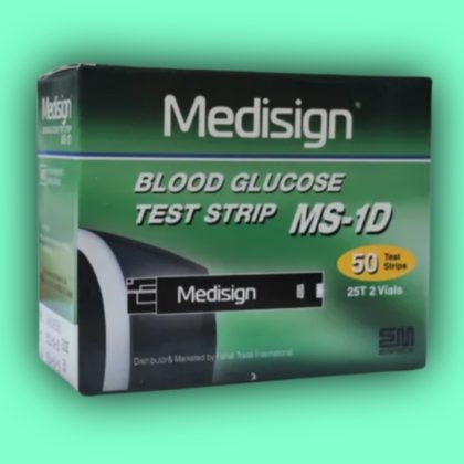 Medisign MS 1D Blood Glucose Test Strips 2×25=50pcs