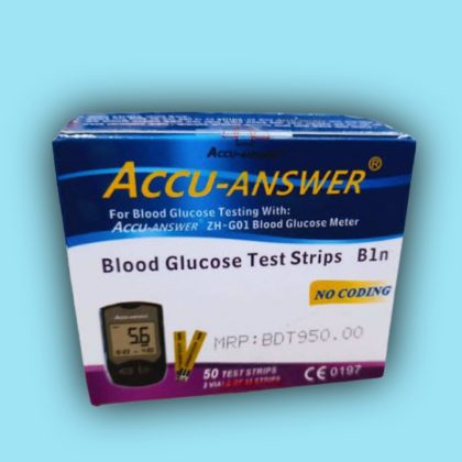 ACCU-ANSWER Blood Glucose Test Strips 2×25=50pcs no coding