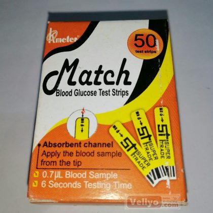 Match Blood Glucose Test Strips 50pcs