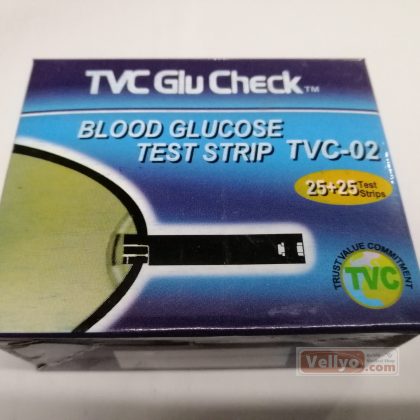 TVC Glu Check Blood Glucose Test Strips 25+25=50pcs
