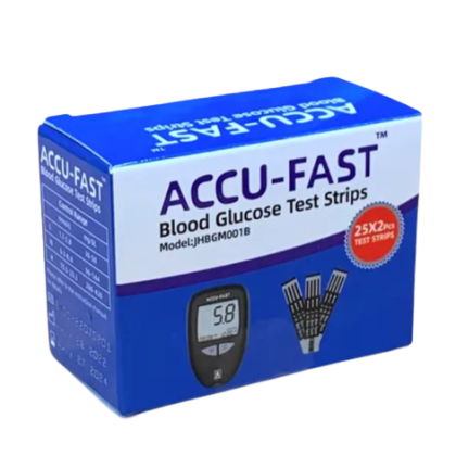 ACCU-FAST Blood Glucose Test Strips 25X2=50pcs