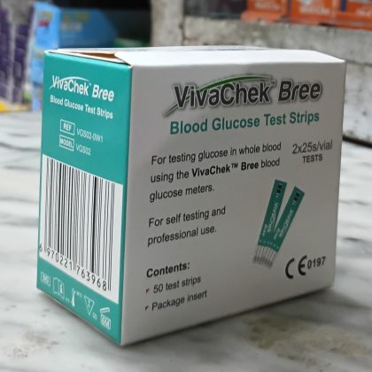 VivaChek Bree Blood Glucose Test Strips 2×25s/vial TESTS