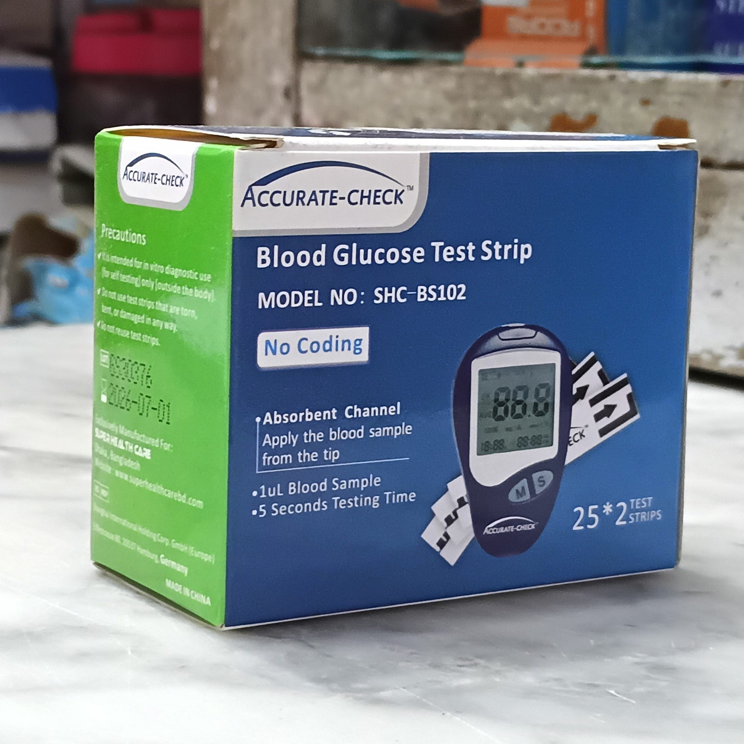 Accurate-Check Blood Glucose Test Strips 25×2=50 Pcs - Image 2