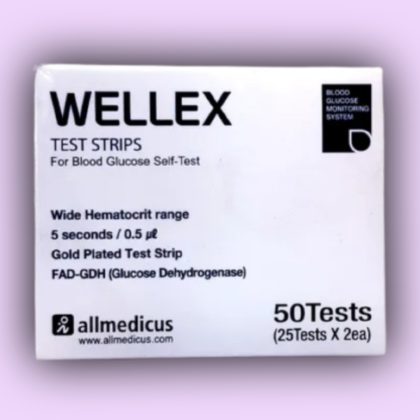 Wellex Blood Glucose Test Strips-50Pcs
