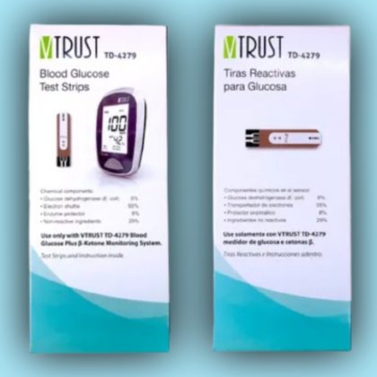 VTRUST TD-4279 Blood Glucose Test Strips-50 Pcs