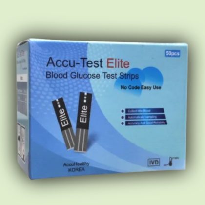Accu-Test Elite Blood Glucose Test Strips 2X 25pcs=50 pcs
