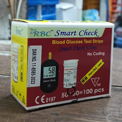 RBC Smart Check Blood Glucose Test Strips 50+50=100pcs Smart Check Ultra no coding