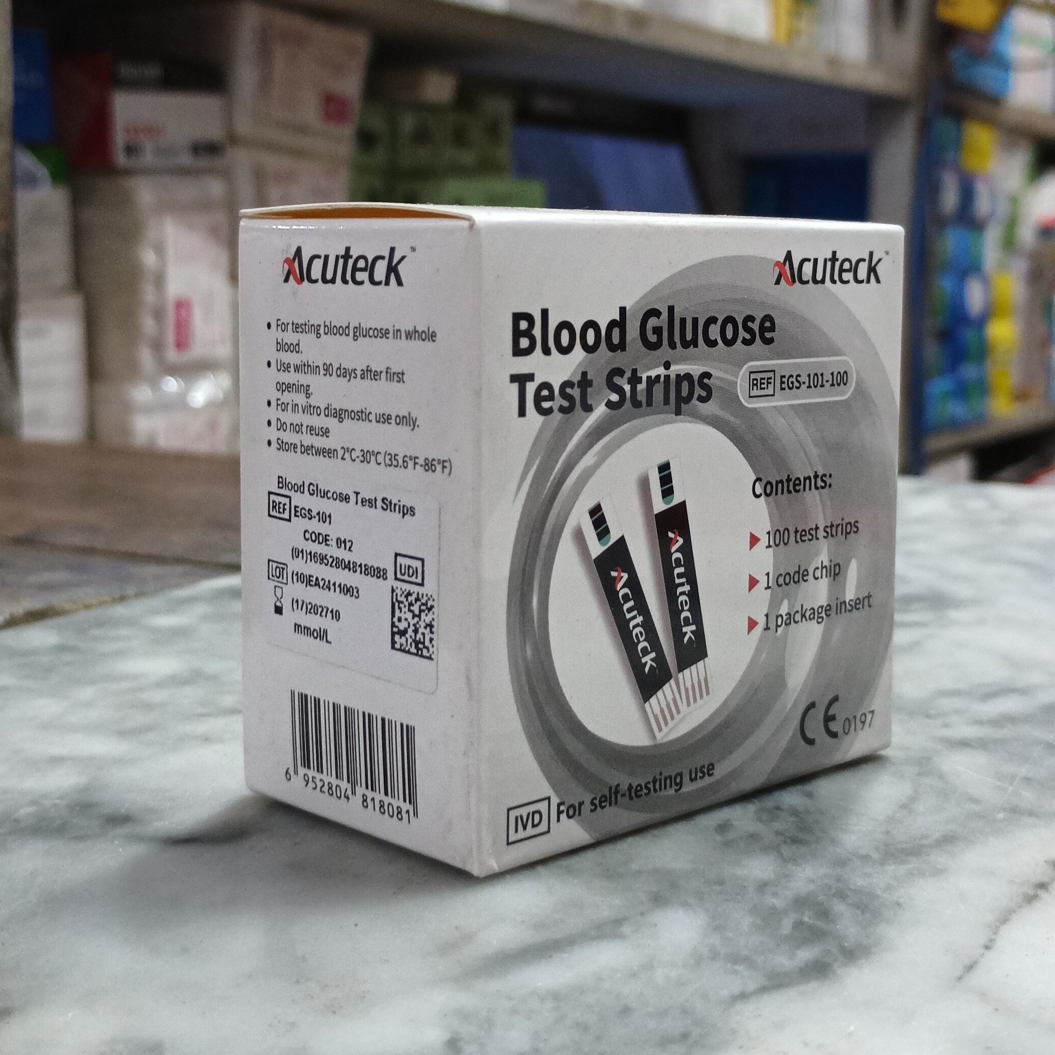 Acuteck blood glucose test strips -50×2=100pcs